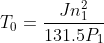 T_{0}=\frac{Jn_{1}^{2}}{131.5P_{1}}